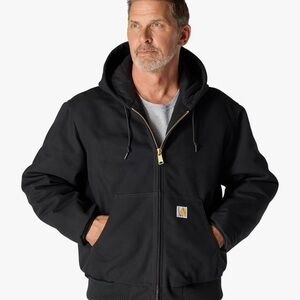 Carhartt Men's Black Zip-Up jacket M-Tall